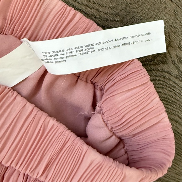 Zara Plissé Pleated Palazzo Flowy Wide Leg Pants - Size M - Pink - NWT - Picture 7 of 12